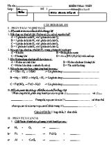 Kiểm tra 45 phút môn Hóa học khối 8